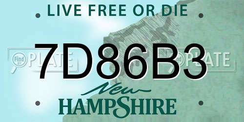 7D86B3 New Hampshire License Plate