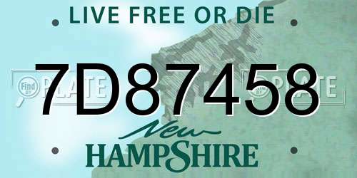 7D87458 New Hampshire License Plate