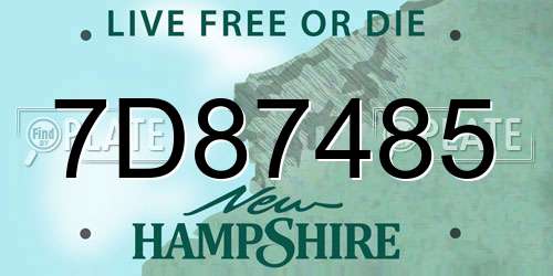 7D87485 New Hampshire License Plate