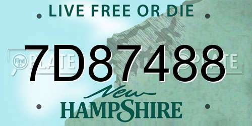 7D87488 New Hampshire License Plate