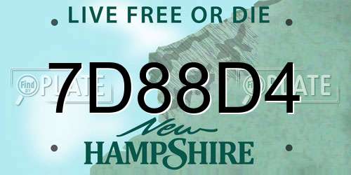 7D88D4 New Hampshire License Plate