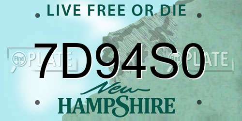 7D94S0 New Hampshire License Plate