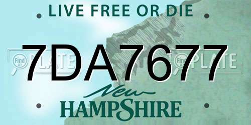 7DA7677 New Hampshire License Plate