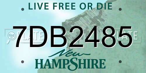7DB2485 New Hampshire License Plate