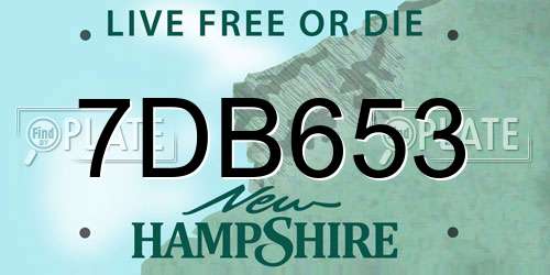 7DB653 New Hampshire License Plate