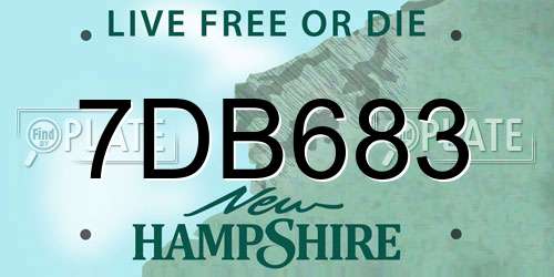 7DB683 New Hampshire License Plate