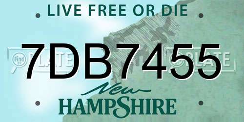 7DB7455 New Hampshire License Plate