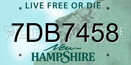 7DB7458 New Hampshire License Plate