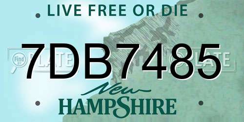 7DB7485 New Hampshire License Plate