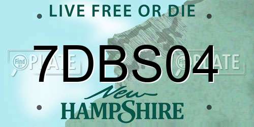 7DBS04 New Hampshire License Plate