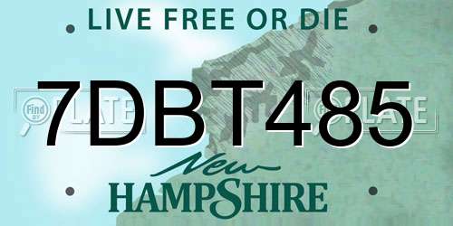 7DBT485 New Hampshire License Plate