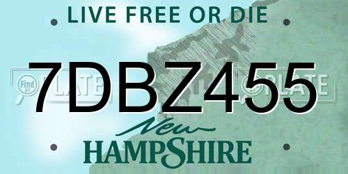 7DBZ455 New Hampshire License Plate