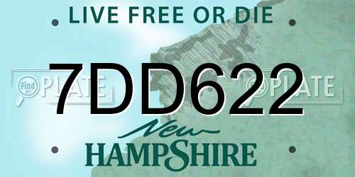7DD622 New Hampshire License Plate
