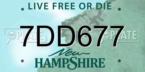 7DD677 New Hampshire License Plate