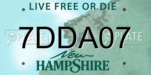 7DDA07 New Hampshire License Plate