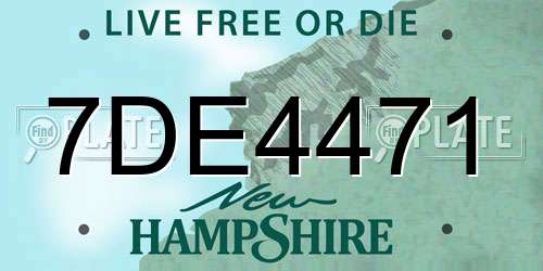 7DE4471 New Hampshire License Plate