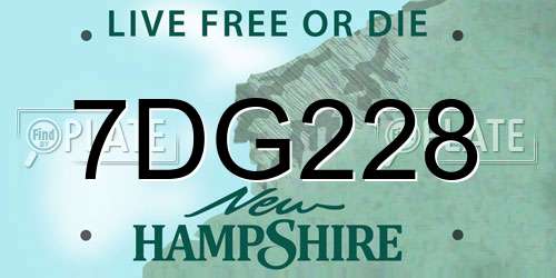 7DG228 New Hampshire License Plate
