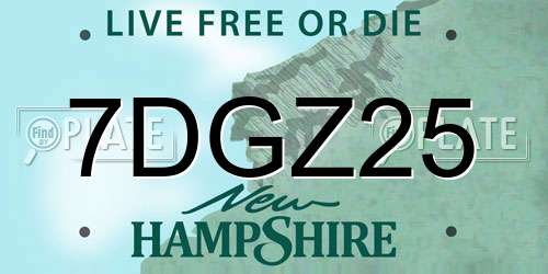 7DGZ25 New Hampshire License Plate