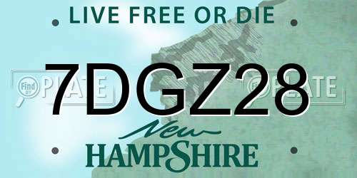 7DGZ28 New Hampshire License Plate