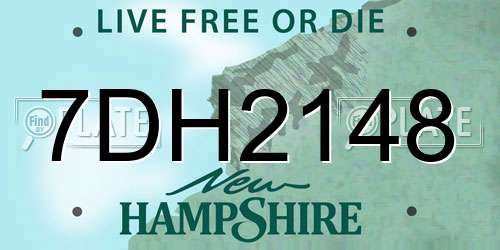 7DH2148 New Hampshire License Plate