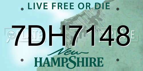 7DH7148 New Hampshire License Plate