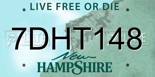 7DHT148 New Hampshire License Plate