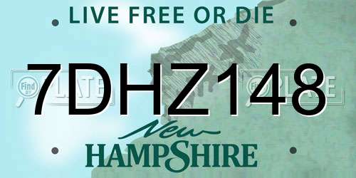 7DHZ148 New Hampshire License Plate
