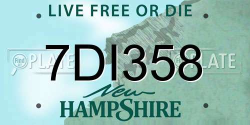 7DI358 New Hampshire License Plate