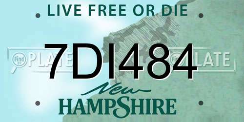 7DI484 New Hampshire License Plate