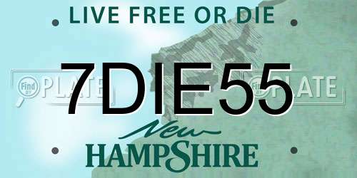7DIE55 New Hampshire License Plate