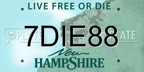7DIE88 New Hampshire License Plate