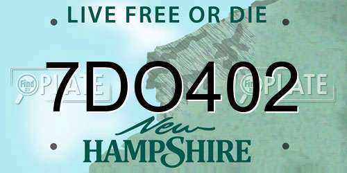7DO402 New Hampshire License Plate