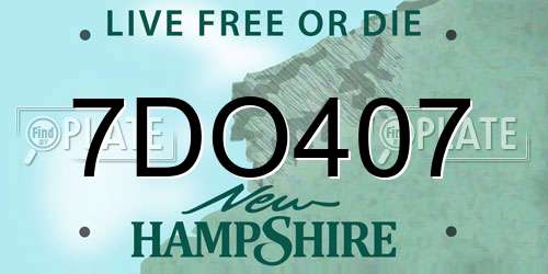 7DO407 New Hampshire License Plate