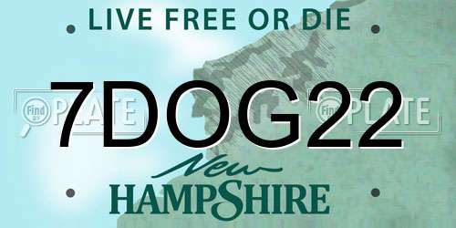 7DOG22 New Hampshire License Plate