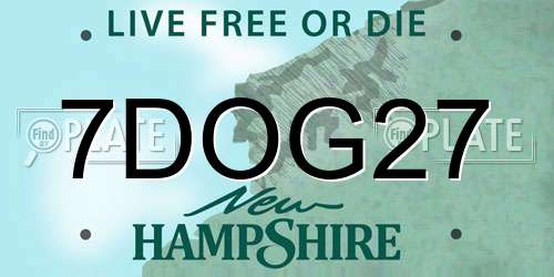 7DOG27 New Hampshire License Plate