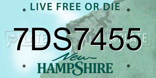 7DS7455 New Hampshire License Plate