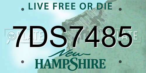 7DS7485 New Hampshire License Plate