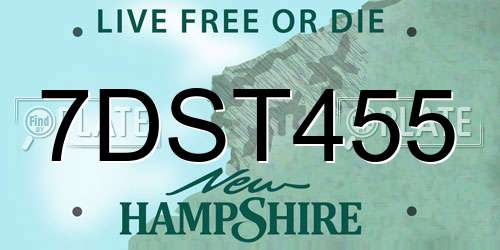 7DST455 New Hampshire License Plate