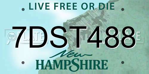 7DST488 New Hampshire License Plate