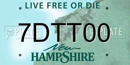 7DTT00 New Hampshire License Plate