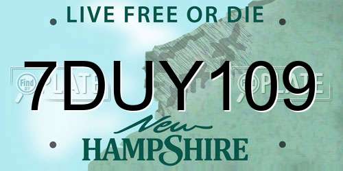 7DUY109 New Hampshire License Plate