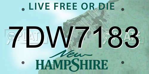 7DW7183 New Hampshire License Plate