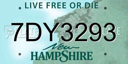 7DY3293 New Hampshire License Plate