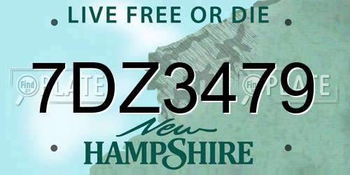 7DZ3479 New Hampshire License Plate