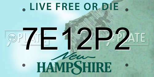 7E12P2 New Hampshire License Plate