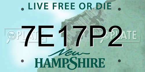 7E17P2 New Hampshire License Plate