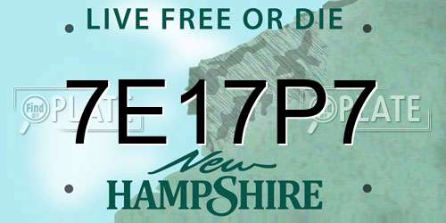 7E17P7 New Hampshire License Plate