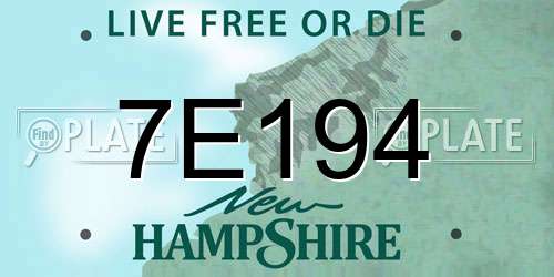 7E194 New Hampshire License Plate