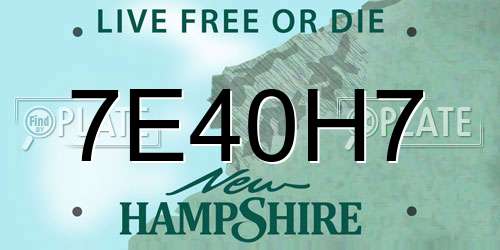 7E40H7 New Hampshire License Plate