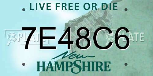 7E48C6 New Hampshire License Plate